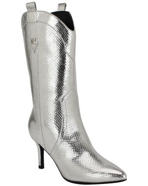 Guess Wurlie Western Stiletto Heeled Slip-on Booties - White