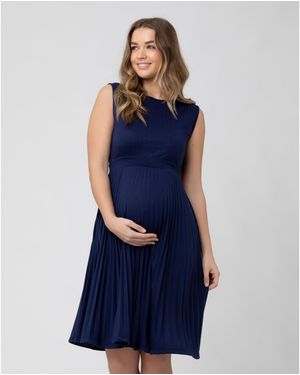 Ripe Maternity Maternity Knife Pleat Sleeveless Dress - Blue