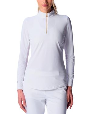 G Lifestyle Clothing Long Sleeve Miock Neck Top Xsmall - White