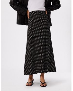 Whistles Mini Spot Maxi Skirt - Black
