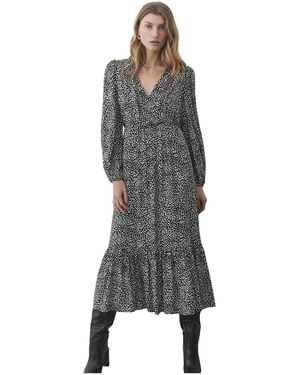 Finery London Suzie Animal Print Midi Dress - Gray