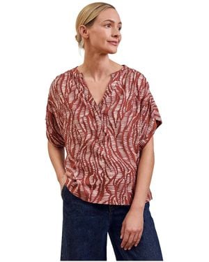 Celtic & Co. Printed Drop Shoulder Top - Red
