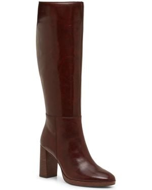 Vince Camuto Lucina Knee High Platform Round Toe Boots - Brown