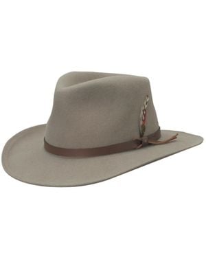 Scala Crushable Felt Outback Hat - Gray
