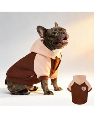 Aronkl Dog Hoodie Stretchy Warm Pet Sweatshirt - Brown
