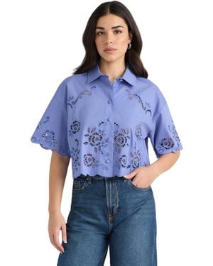 NVLT Eyelet Camp Shirt - Blue