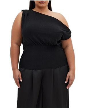 City Chic Plus Size Paloma Shimmer Top - Black