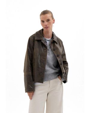 Hush Ana Distressed Faux Leather Jacket - Brown