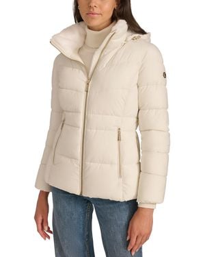 Calvin Klein Faux-fur-lined Hooded Puffer Coat - Natural