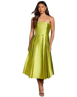 Coast Scalloped Strapless Midi Dress - Yellow
