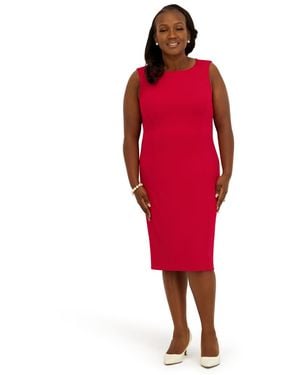 Kasper Sleeveless Sheath Dress - Red