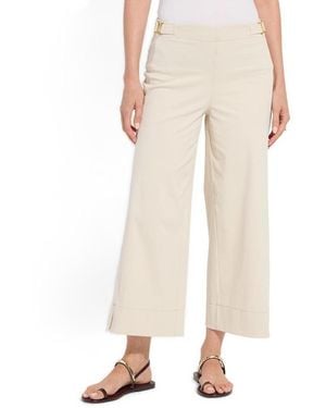 Lyssé Nylah 4-way Stretch Cotton-blend Wide-leg Cropped Pants - Natural