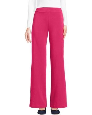 Lands' End Petite Starfish High Rise Wide Leg Pants - Pink