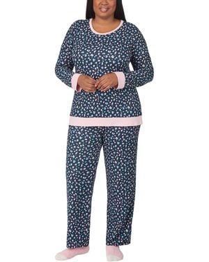 Ellen Tracy Plus Size Printed Long sleeve Pajama Set in Red Lyst