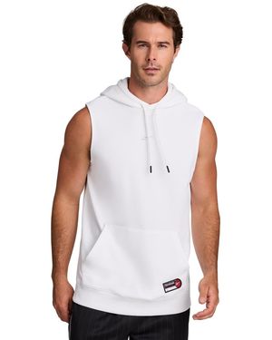 Reebok Basketball Sleeveless Jock Tag Hooded Sweatshirt - White