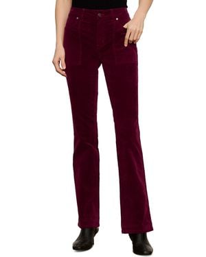 Sanctuary Play Date High-waisted Velvet Bootcut Pants - Red