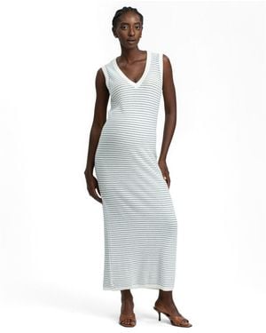 PIETRO BRUNELLI MATERNITY Maternity Santa Margherita Striped V-neck Maxi Dress - White