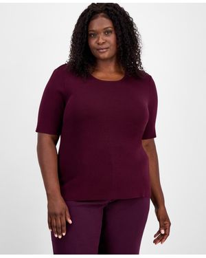 Tahari Plus Size Sweater T-shirt - Purple