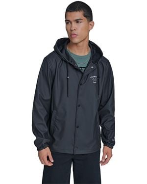 Champion Rubberized Hooded Rain Jacket - Blue