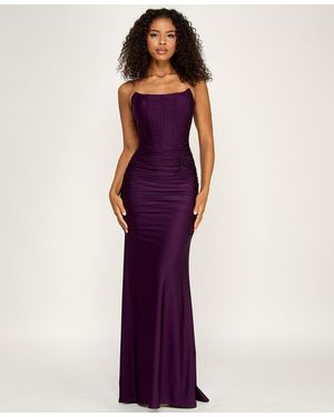 Emerald Sundae Ruched Corset Gown - Purple