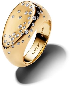 PANDORA Stone-set Oval Domed Signet Ring - Metallic