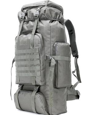 Aofar 70l Camping Hiking Backpack Molle Rucksack Outdoor - Gray