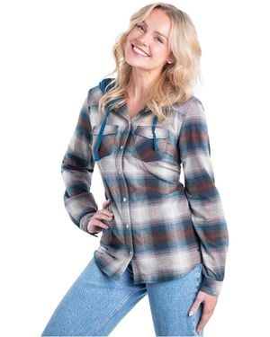 Legendary Whitetails Lumber Jane Plaid Hooded Long-sleeve Button-up Shirt - Blue