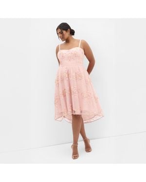 City Chic Plus Size Ambrosia Strapless Tulle Dress - Pink