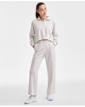 ID Ideology Ideology Quarter Zip Pullover Top Split Hem Sweatpants Exclusively At Macys - White