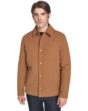Cole Haan Stretch Twill Shirt Jacket - Brown