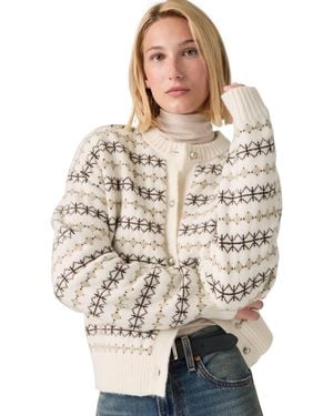 Levi's Charlotte Fair Isle Cable-knit Wool-blend Cardigan Sweater - Natural