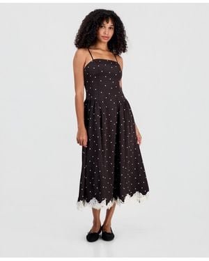 On 34th Playful Dots Lace-trim Dress - White