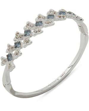 Anne Klein Glass And Plastic Stone Fluted Hinge Bracelet - Metallic