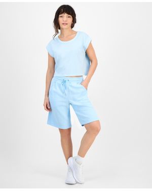 ID Ideology Cotton-blend Pull-on Bermuda Shorts - Blue