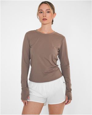 Rebody Active Raya Mid Length Compression Nylon Long Sleeve Top - Multicolor