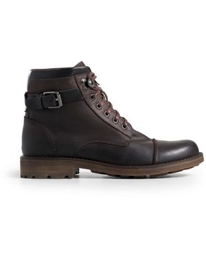 Velez Top Grain Leather Vintage Ankle Boot - Black