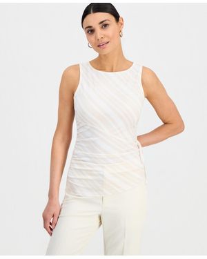 INC International Concepts Petite Sleeveless Side-tie Top - White