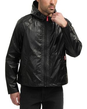 HUNTER Jay Crinkled Wax Jacket - Black