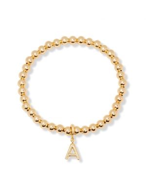 Brook and York Gold Plated Makenna Initial Bracelet - Metallic