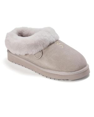 Dearfoams Fireside By Adelaide Genuine Shearling Clog Slipper - Gray
