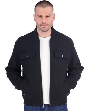 Calvin Klein Wool Bomber Jacket - Blue