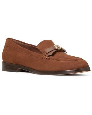 Kate Spade Deco Bow Pebbled Leather Loafers - Brown
