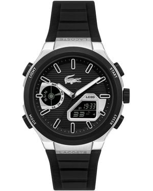 Lacoste Quartz Lc33 Silicone Strap Watch 44.8mm - Black