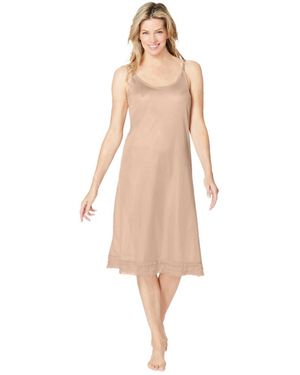Comfort Choice Plus Size Full Slip Snip-to-fit Dress Liner - Natural
