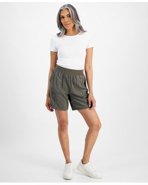Style & Co. Petite Mid Rise Pull-on Shorts - Gray