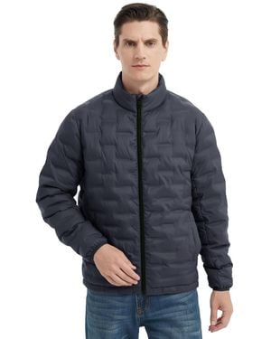 Hawke & Co. Stand Collar Lightweight Warm Cube Jacket - Blue