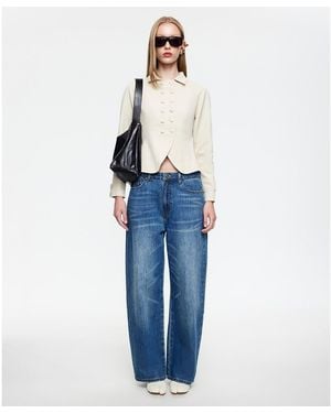 Lioness Form Button-front Jacket - Blue