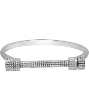Adornia Plated Crystal Screw Cuff Bracelet - Metallic