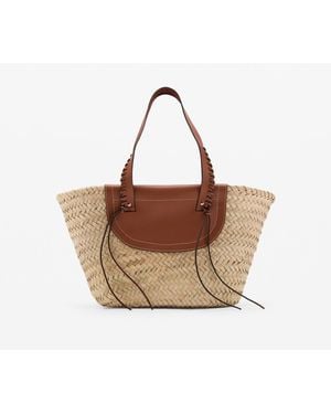 Mango Natural Fiber Basket Bag - Brown