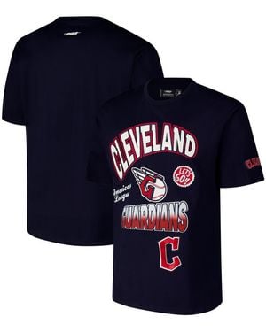 Pro Standard Cleveland Guardians Turn It Up Dropped Shoulder T-shirt - Blue